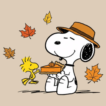 Snoopy pie de calabaza y hojas de otoño Diseño