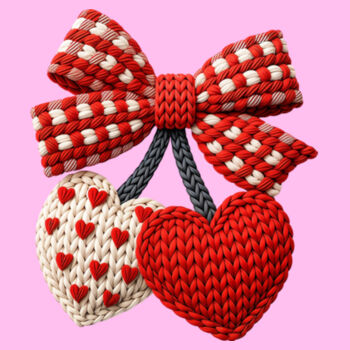 crochet bow and hearts Diseño