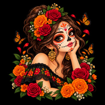 Catrina y mariposas monarca Diseño