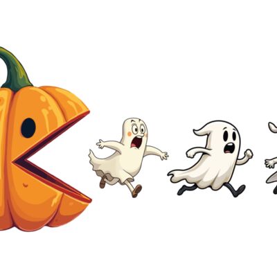 Funny pumpkin and ghosts Miniatura
