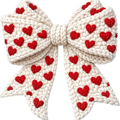 Yarn Crochet Valentine s Day Bow PNG Miniatura
