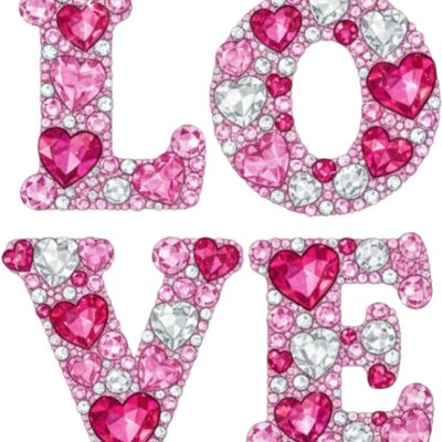 Rhinestone Valentine Love PNG Miniatura