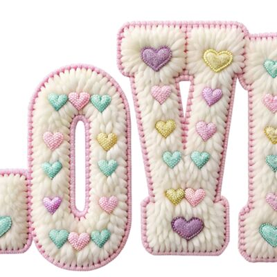 Retro Valentine Love Png  Faux Yarn Valentine Png  Latch Hook Yarn Heart Miniatura