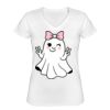 Playera Dama: Algodón Peinado Cuello V Miniatura