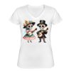 Playera Dama: Algodón Peinado Cuello V Miniatura