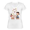 Playera Dama: Algodón Peinado Cuello V Miniatura